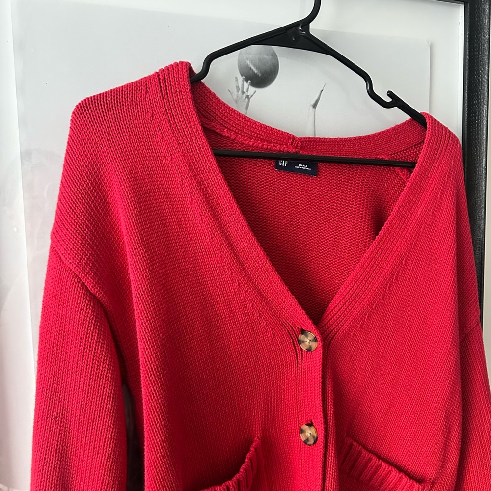 GAP Women's Bright Red Cardigan